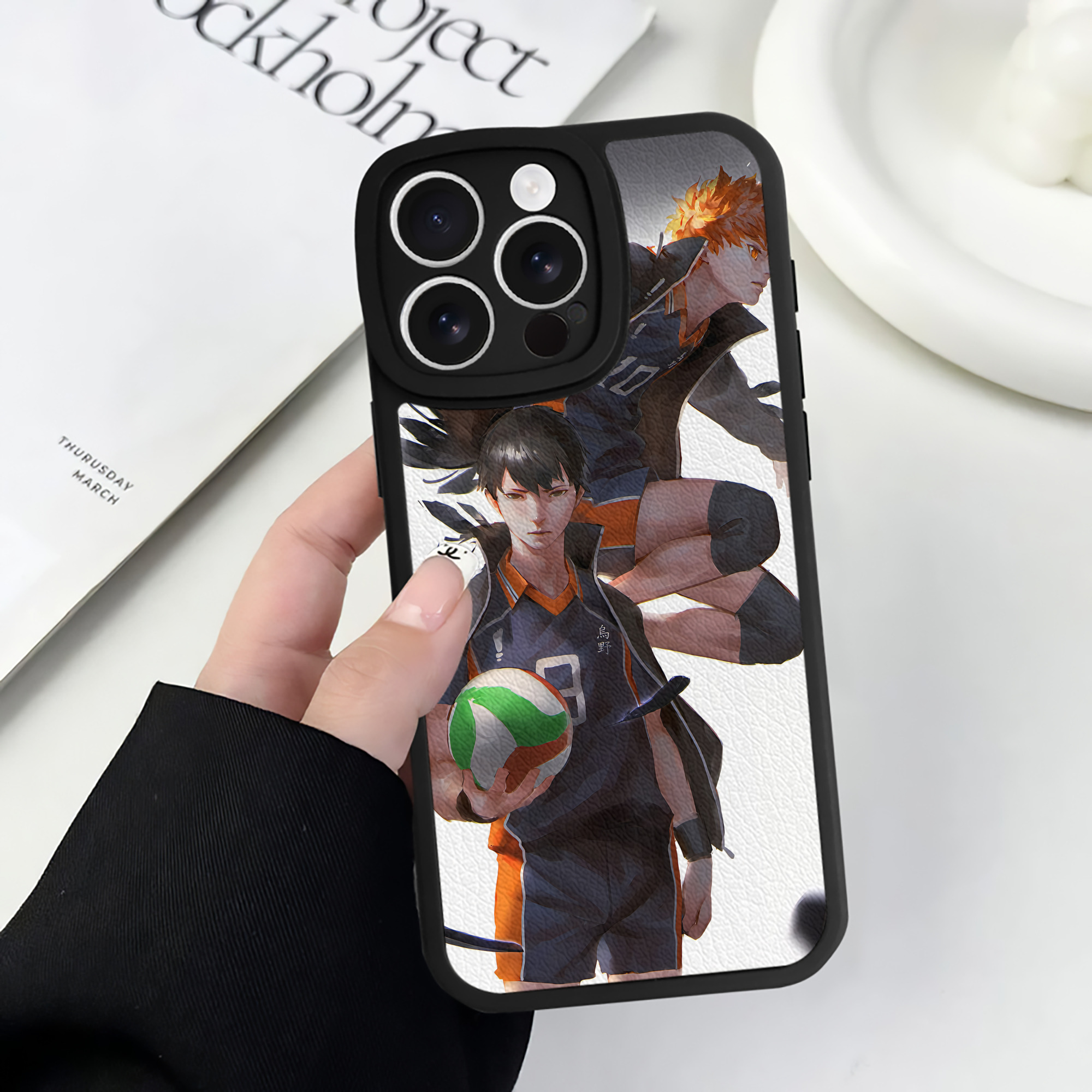 （画像用） ハイキュー!! Haikyu!! 【iPhone 16シリーズ対応】シリコンスマホケース（レザー調） 材質：シリコン